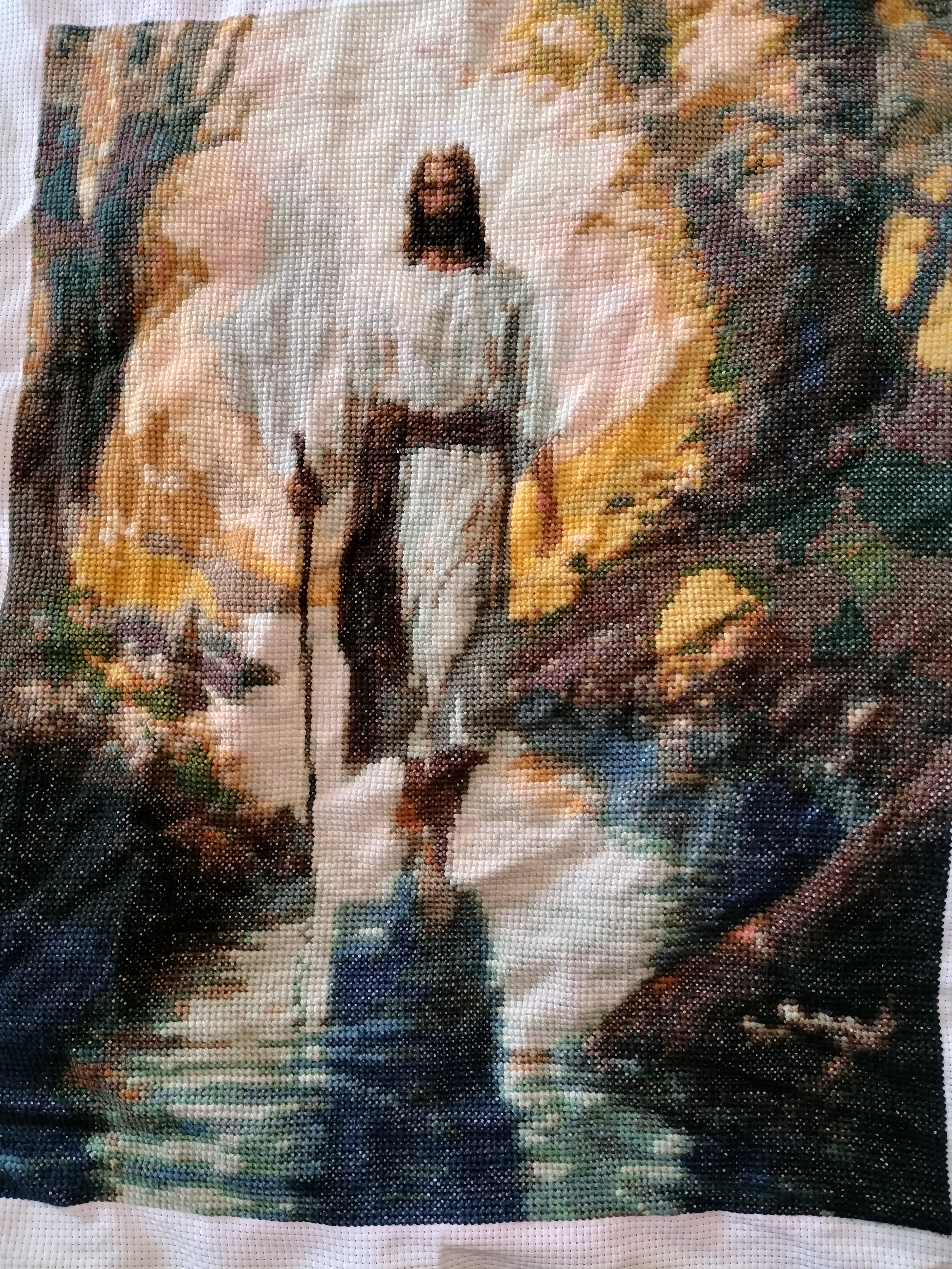 Christ walking on water.